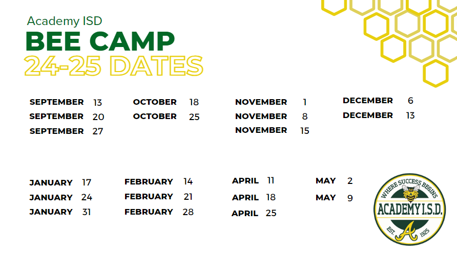 Bee Camp Friday Dates Bee Camp Friday Dates